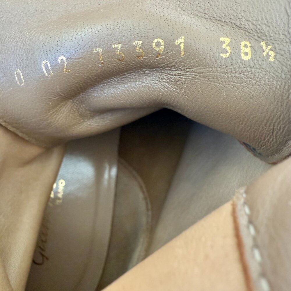 Gianvito Rossi Foster Lace-Up Combat Boots in Camel Suede - Picture 15 of 16